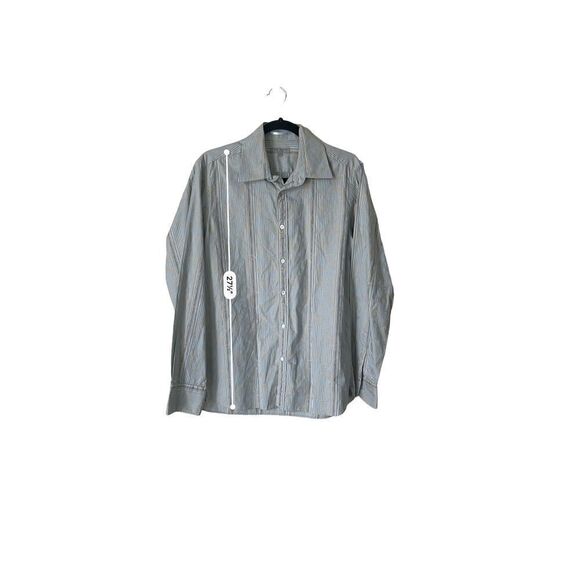 Ted Baker Lanoon Men's Stripes Embossed Pattern Button-Down Shirt Gray Medium - Picture 9 of 9